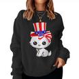 Happy July 4Th Usa Flag Cat Dad-Dy Mom-My Boy Girl Women Sweatshirt