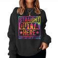 Happy Last Day Of School Teacher Straight Outta Here Women Sweatshirt