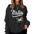 Italia Flag Horse Italian Italy Vintage Distressed Fade Women Sweatshirt