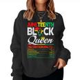 Junenth Black Queen Nutritional Facts Freedom Day Women Sweatshirt