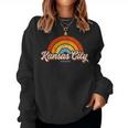 Kansas City Missouri Mo Vintage Rainbow Retro 70S Women Sweatshirt