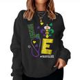 Leopard Love Nurse Life Scrub Nurse Mardi Gras Rn Icu Women Sweatshirt