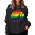 Lgbt Gay Pride Rainbow Flag Music Turntable Wolf Women Sweatshirt