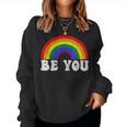 Lgbtq Be You Gay Pride Lgbt Ally Rainbow Flag Transgender Women Sweatshirt