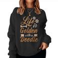 Life Is Golden With Doodle Mom Dog Goldendoodle Women Sweatshirt