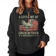 A Little Bit Of Chicken Fried Southern Style Usa Flag Women Sweatshirt