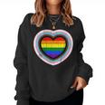 Love Is Love Gay Pride Progress Pride Rainbow Heart Lgbtq Women Sweatshirt