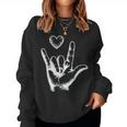 I Love You Heart Chroma Handzeichensprache Taubstummtherapie Sweatshirt Frauen