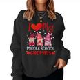 I Love My Middle School Gnomies Valentine's Day Teacher Women Sweatshirt
