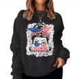 Messy Bun 4Th Of July Patriotic Af Pregnant Pregnancy Mom Women Sweatshirt