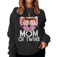 Mom Of Twins Girls Announcement Mother Of Twin Daughters Women Sweatshirt
