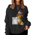 Native American Bear Teacher Hustle Nutritional Facts Women Sweatshirt