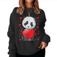 Panda Heart Día De Sanalentín Para Niños Niñas Es Hombres Amantes De Los Osos Sudadera Mujer