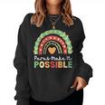 Paras Make It Possible Paraprofessional Rainbow Heart Cute Women Sweatshirt