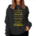 Pittsburgh Bridges Black And Yellow Silhouettes Women Sweatshirt