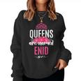 Queens Are Named Enid Pink Flower Custom Name B-Day Women Sweatshirt