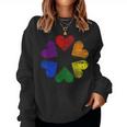 Rainbow Circle Of Hearts Love Gay Pride Lgbt Women Sweatshirt