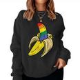 Rainbow Flag Banana Gay Pride Ally Lgbtq Lgbt Pup Women Sweatshirt