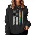 Rainbow Gay Pride American Flag Lgbt Gay Transgender Pride Women Sweatshirt