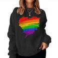 Rainbow Heart Lgbt Ally Lgbtq Lesbian Transgender Gay Pride Women Sweatshirt