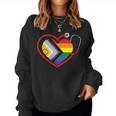 Rainbow Heart Lgbtq Doctor Nurse Medical Pride Month Squad Women Sweatshirt