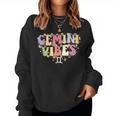 Retro Astrology May June Birthday Zodiac Sign Groovy Gemini Women Sweatshirt