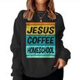 Retro Homeschool Mama Jesus Coffee Homeschool Damen Sweatshirt Frauen