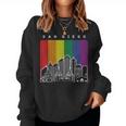San Diego California Lgbt Pride Rainbow Flag Women Sweatshirt