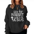 Silly Rabbit Easter Is For Jesus Christian Bunny Easter Day Women Sweatshirt