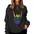 Skeleton Rock Hand Gay Pride Lgbt-Q Ally Rainbow Women Women Sweatshirt