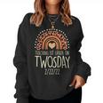 Teaching 1St Grade On Twosday 22222 Twos Day 2022 Teacher Women Sweatshirt