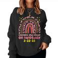 Teaching 2Nd Grade On Twosday 2-22-22 2022 Twos Day Teacher Women Sweatshirt