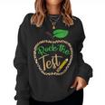 Test Day Rock The Test Teacher Testing Day Donut Stress Women Sweatshirt