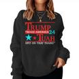 Trump Hawk Tuah Viral Humor Meme Video Girl 24 Tua Women Sweatshirt