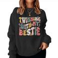 Twin Matching Twins Groovy Spirit Week Twins Day Women Sweatshirt