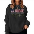 Va Nurse Caring For American's Heroes Veteran Day Usa Flag Women Sweatshirt