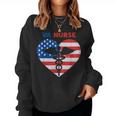 Va Nurse Nursing Staff Usa Flag Vet Nursing Women Sweatshirt