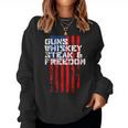 Whiskey Steak And Freedom Usa Flag Women Sweatshirt