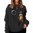 Woah Sloth Solar Eclipse 2024 Eclipse Sloth Women Sweatshirt