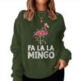 Fa La La Mingo Flamingo Christmas Tree Lights Tropical Xmas Women Sweatshirt