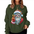 Hippie Santa Claus Peace Groovy Retro 70S Christmas Women Sweatshirt
