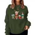 Pitbull Dog Coffee Lover Latte Christmas Women Sweatshirt
