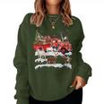 Goat Riding Red Truck Merry Christmas Farmer X-Mas Ugly Women Sweatshirt