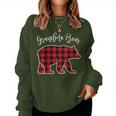 Grandma Bear Pajama Red Buffalo Xmas Family Christmas Women Sweatshirt