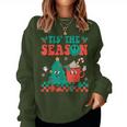 Groovy Tis The Season Christmas Hippie Hot Cocoa Pine Tree Women Sweatshirt