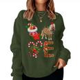 Horse Christmas Lights Led Santa Hat Christmas Women Sweatshirt
