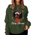 Merry Christmas Santa Black Girl African American Women Women Sweatshirt