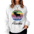 Alaska With Silhouette Of Alaskan Moose Women Sweatshirt