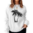 Black White Palm Trees Summer Sun Beach Men Women Sweatshirt