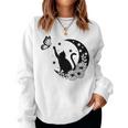 Cat Butterfly & Floral Moon Cat Lovers Cat Mom Women Sweatshirt